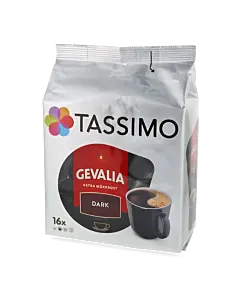Gevalia Dark Extra M&ouml;rkrost paket och kapsel till Tassimo