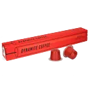Kaffekapslen Dynamite Coffee paket och kapsel till Nespresso
