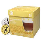 Kaffekapslen Latte Macchiato Vanilla paket och kapsel till Dolce Gusto
